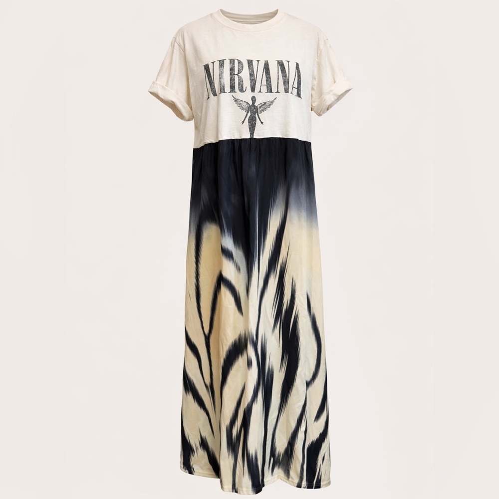 Nirvana In Utero Edition! Band Tee to maxi! Repurposed. 🎸The Remix Collection 🥁